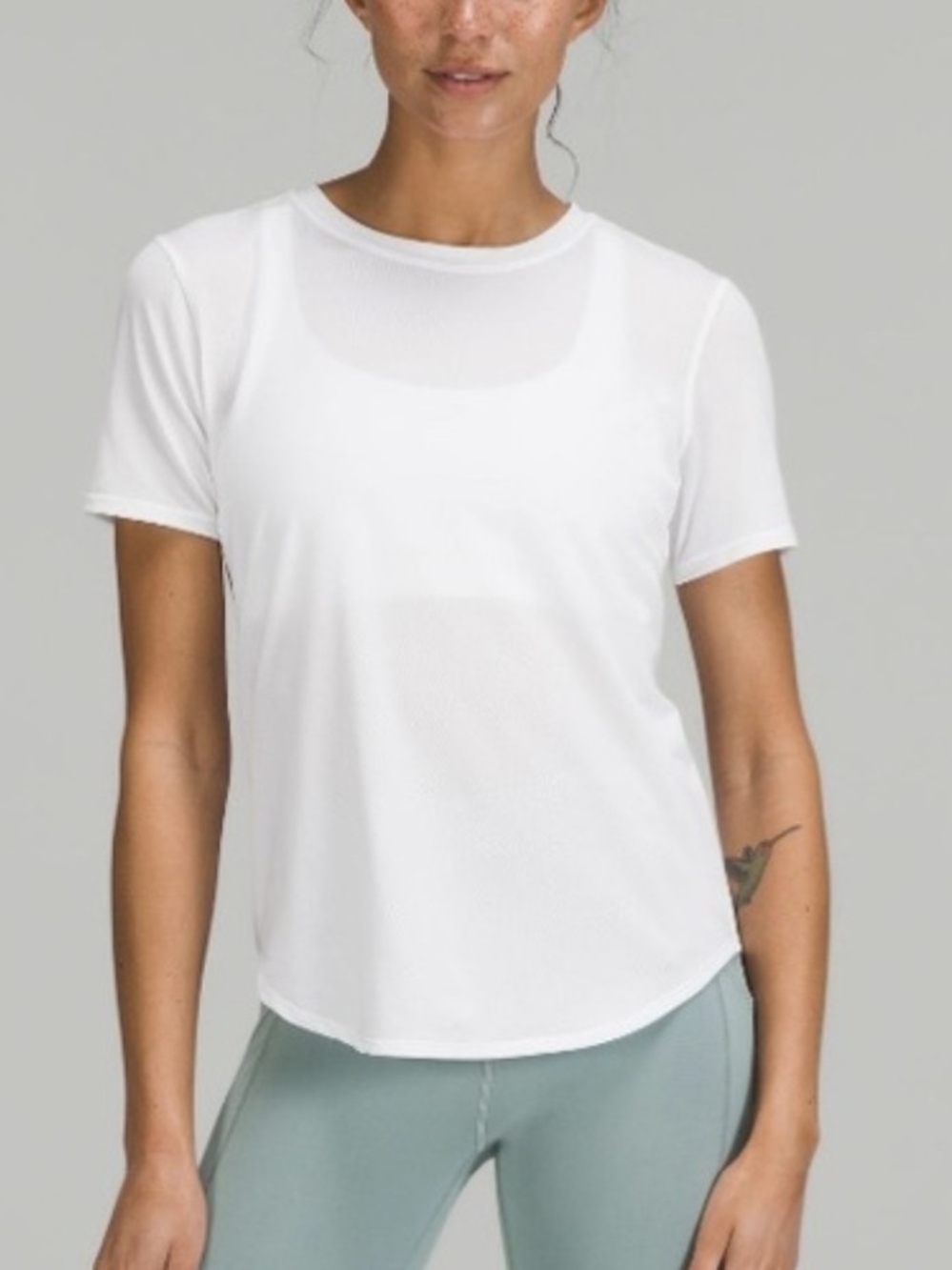 lululemon athletica Run And Train Tee White Short-Sleeve Crewneck